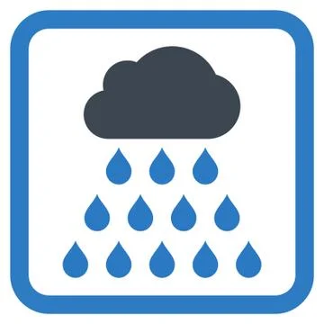 Rain Cloud Flat Vector Icon 스톡 일러스트
