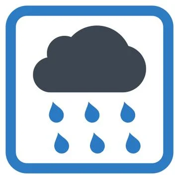 Rain Cloud Flat Vector Icon イラスト素材