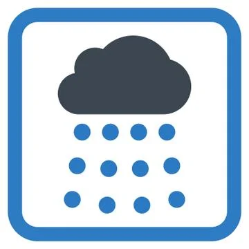 Rain Cloud Flat Vector Icon Stock Illustration