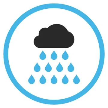 Rain Cloud Flat Vector Icon Stock Illustration
