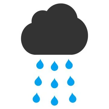 Rain Cloud Flat Vector Icon 스톡 일러스트