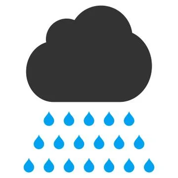 Rain Cloud Flat Vector Icon イラスト素材