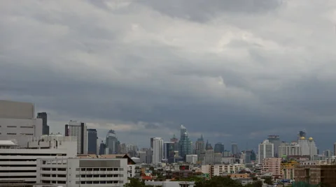Rain cloud formation in the sky above the city Bangkok ,Time Lapse 库存影片 64569863