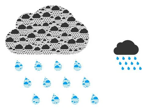 Rain Cloud Fractal Icon Composition イラスト素材