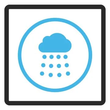 Rain Cloud Framed Glyph Icon 스톡 일러스트
