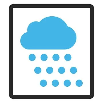 Rain Cloud Framed Glyph Icon Stock Illustration