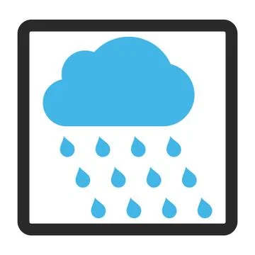 Rain Cloud Framed Glyph Icon Stock Illustration