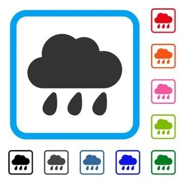 Rain Cloud Framed Icon Ilustración de archivo