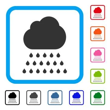 Rain Cloud Framed Icon Illustrazione stock