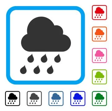 Rain Cloud Framed Icon 스톡 일러스트