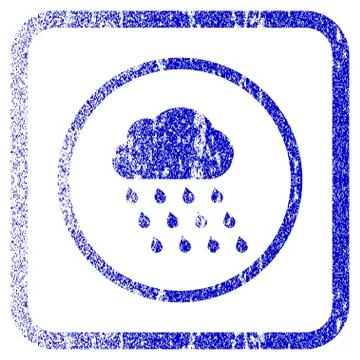 Rain Cloud Framed Textured Icon Stockillustratie