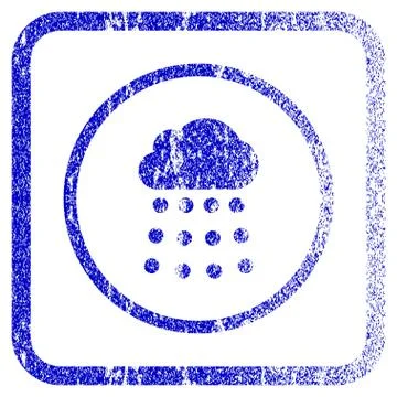 Rain Cloud Framed Textured Icon Illustrazione stock