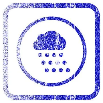 Rain Cloud Framed Textured Icon 스톡 일러스트