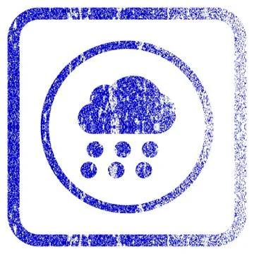 Rain Cloud Framed Textured Icon Illustrazione stock