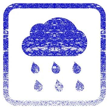 Rain Cloud Framed Textured Icon Ilustración de archivo