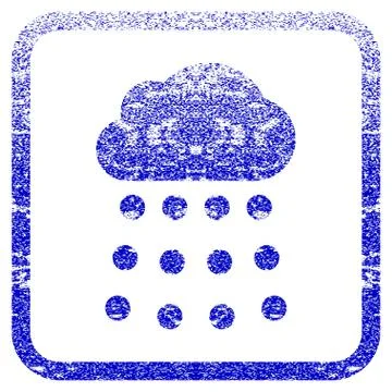 Rain Cloud Framed Textured Icon Stockillustratie