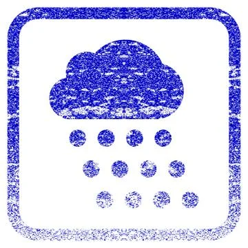 Rain Cloud Framed Textured Icon 스톡 일러스트
