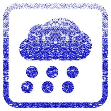 Rain Cloud Framed Textured Icon Stock Illustration