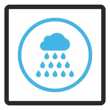 Rain Cloud Framed Vector Icon Ilustración de archivo