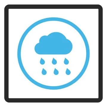 Rain Cloud Framed Vector Icon Illustrazione stock