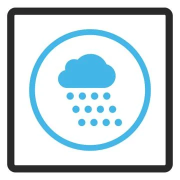 Rain Cloud Framed Vector Icon 스톡 일러스트