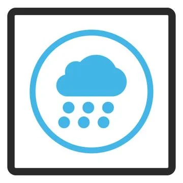 Rain Cloud Framed Vector Icon Stock Illustration