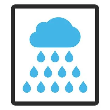 Rain Cloud Framed Vector Icon Illustrazione stock
