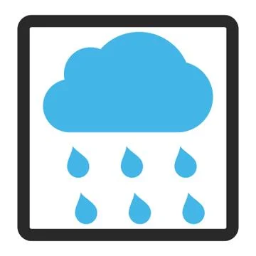 Rain Cloud Framed Vector Icon Stock Illustration