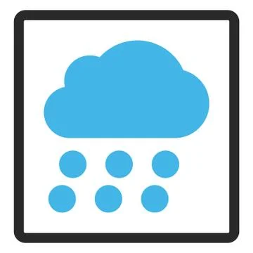 Rain Cloud Framed Vector Icon Stock Illustration