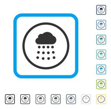 Rain Cloud Framed Vector Icon イラスト素材