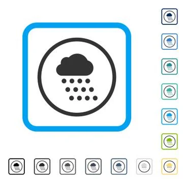 Rain Cloud Framed Vector Icon Illustrazione stock