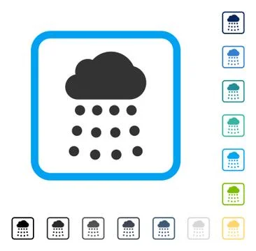 Rain Cloud Framed Vector Icon Illustrazione stock