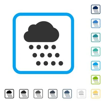Rain Cloud Framed Vector Icon Illustrazione stock