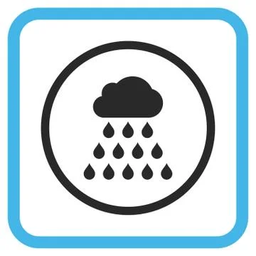 Rain Cloud Glyph Icon In a Frame Ilustración de archivo
