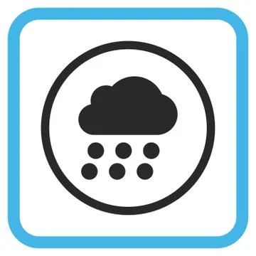 Rain Cloud Glyph Icon In a Frame 스톡 일러스트
