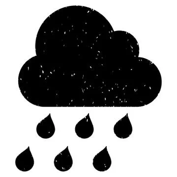 Rain Cloud Grainy Texture Icon Stock Illustration