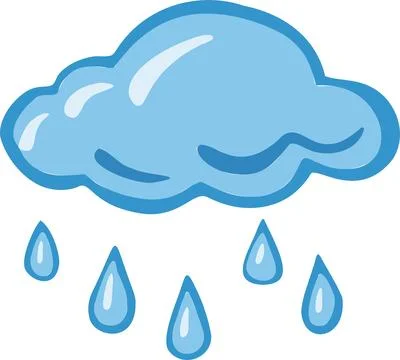Rain cloud icon, blue. Vector illustration. Illustrazione stock