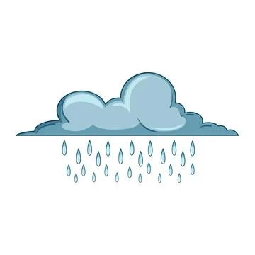 Rain cloud icon dropping water droplets Stock Illustration