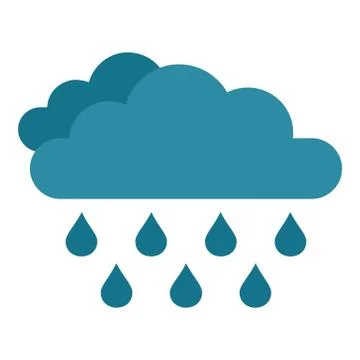 Rain cloud icon, flat style Illustrazione stock