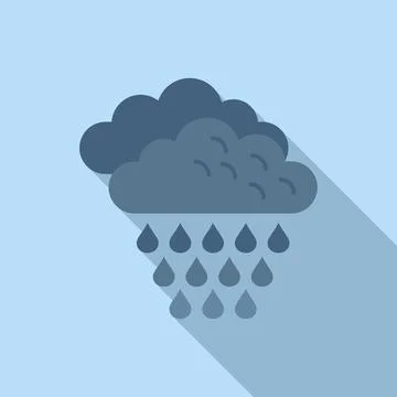Rain cloud icon flat vector. Meteo rainy イラスト素材