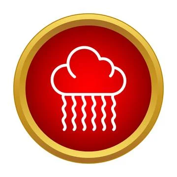 Rain cloud icon inside red gold circle Stock Illustration