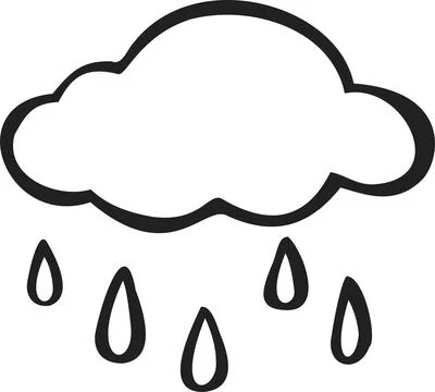 Rain cloud icon, line nexf. Vector illustration. Stock Illustration