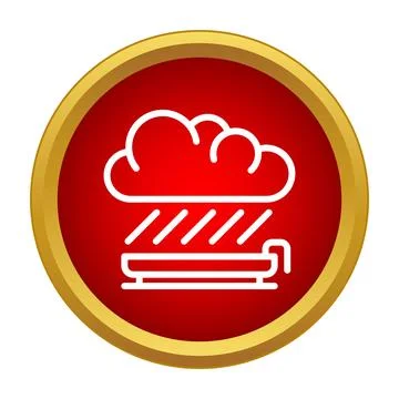 Rain cloud icon over solar panel Stock Illustration