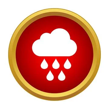 Rain cloud icon representing weather forecast and precipitation Stock Illustration