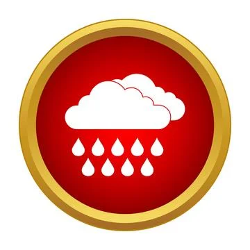 Rain cloud icon representing weather forecast Stock Illustration