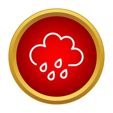 Rain cloud icon representing wet weather forecast element Stock Illustration