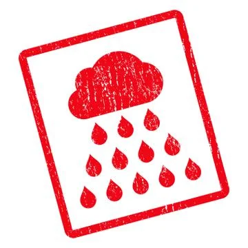 Rain Cloud Icon Rubber Stamp Illustrazione stock