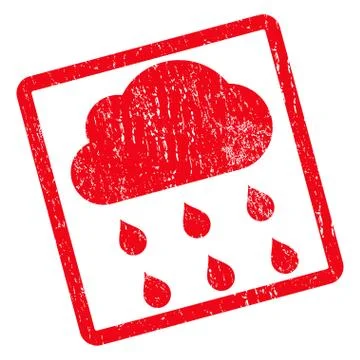Rain Cloud Icon Rubber Stamp Stock Illustration