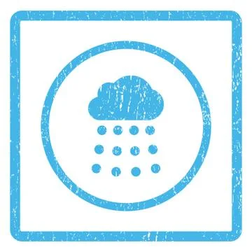 Rain Cloud Icon Rubber Stamp Stock Illustration