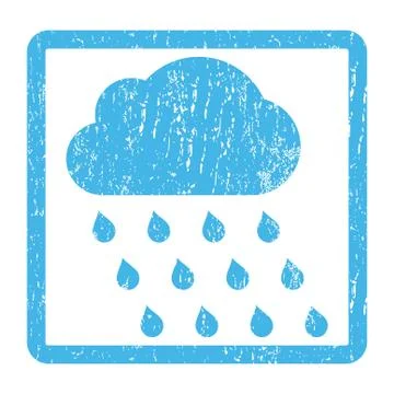Rain Cloud Icon Rubber Stamp Stock Illustration